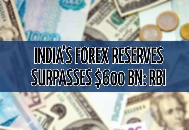India’s forex reserves surpasses $600 bn: RBI