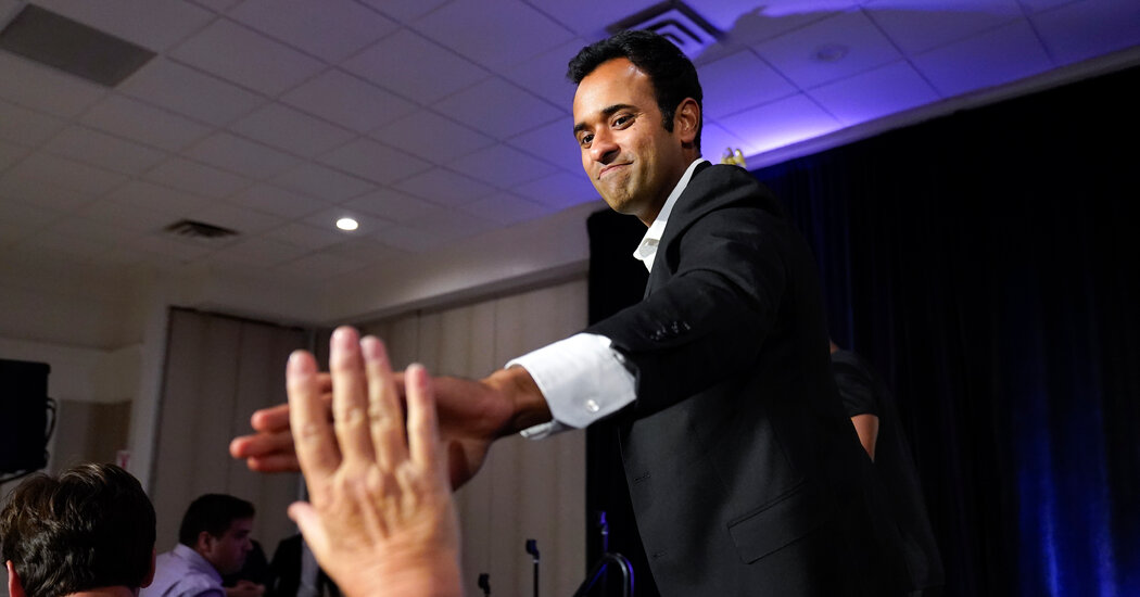 Vivek Ramaswamy Rises in Polls and Draws Attacks From G.O.P. Rivals