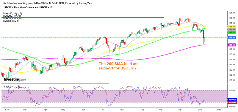 The USD/JPY Crash Stops at the 200 SMA – FX Leaders