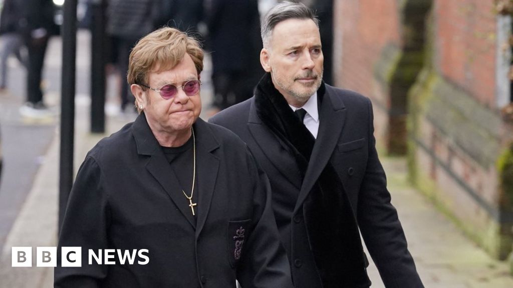 Derek Draper: Elton John and Tony Blair attend funeral service