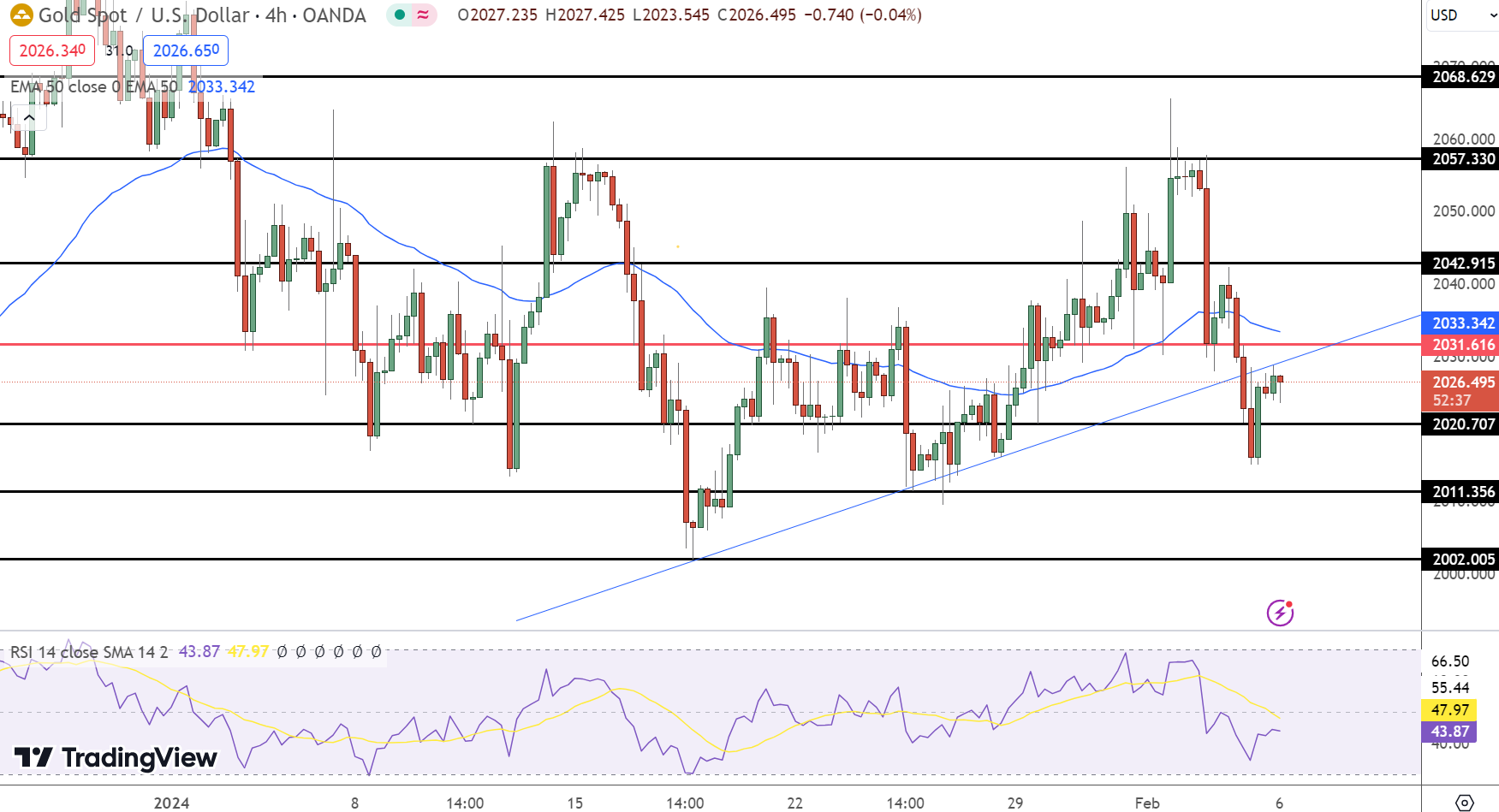Gold Forecast: XAU/USD Clings to $2,030 Amid Fed Rate Speculations