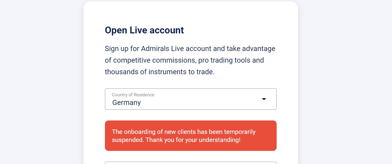 Exclusive: Admirals halts onboarding of clients in the EU