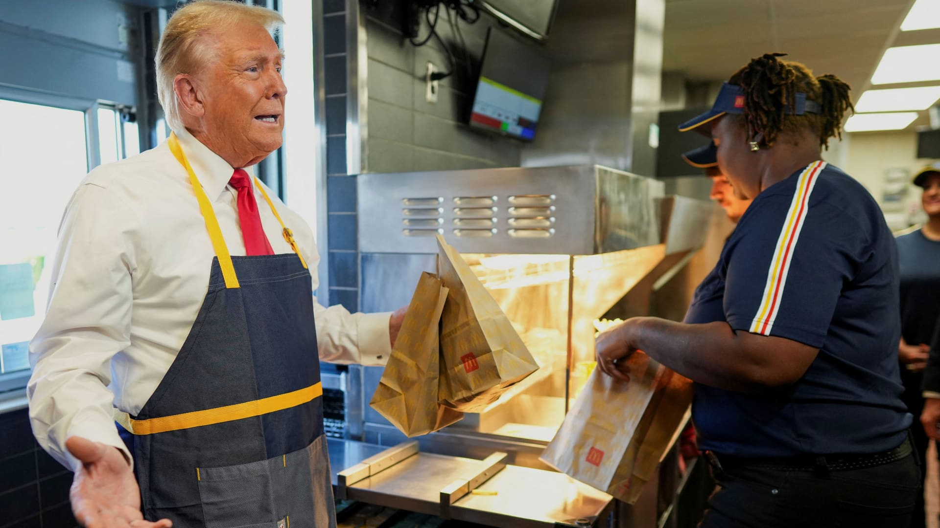 McDonald’s says it’s not political after Trump visit