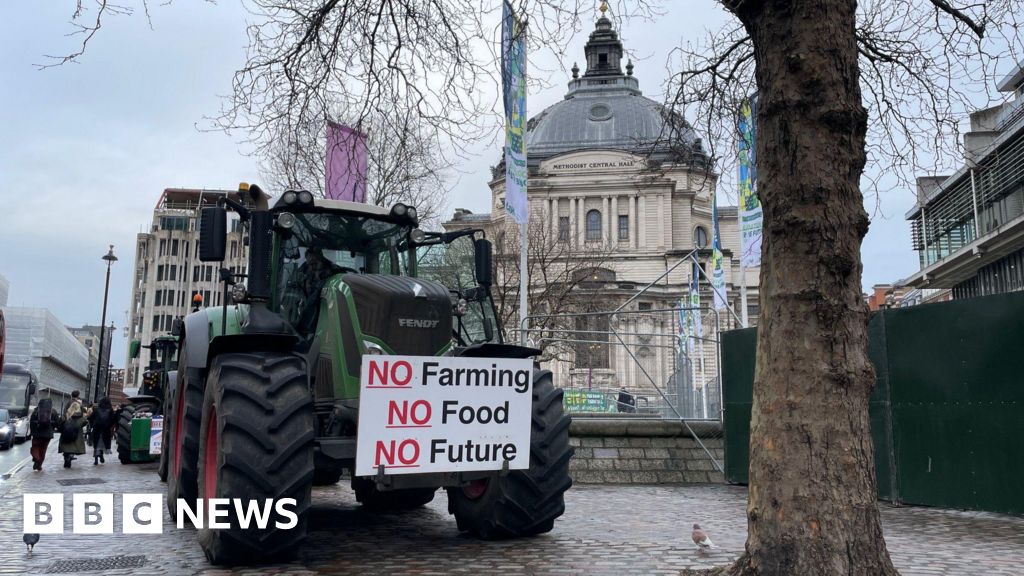 Environment Secretary Steve Reed speech disrupted by farm inheritance tax protesters