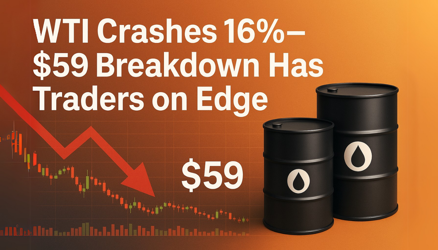 WTI Crashes 16%—$59 Breakdown Has Traders on Edge