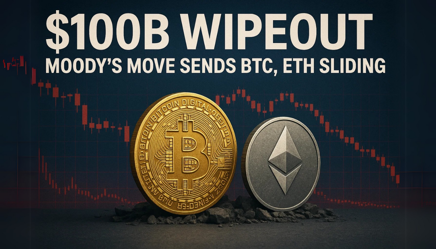 $100B Wipeout: Moody’s Move Sends BTC, ETH Sliding