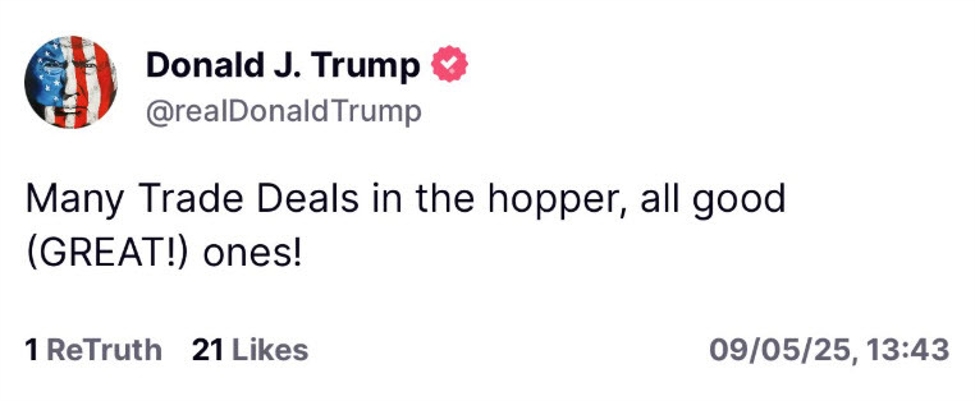 Trump says ‘many trade deals in the hopper’